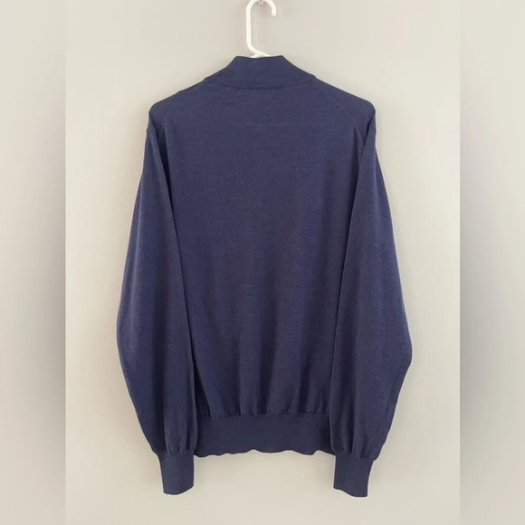 🌸Sale Peter Millar half zip merino wool and silk sweater L - Picture 2 of 5